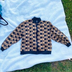 Checkered Black and Tan Jacket